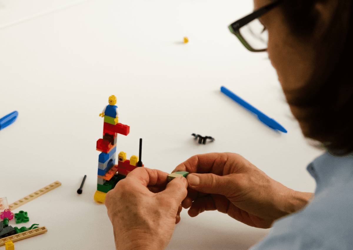 A LEGO model representing a customer's emotional journey.