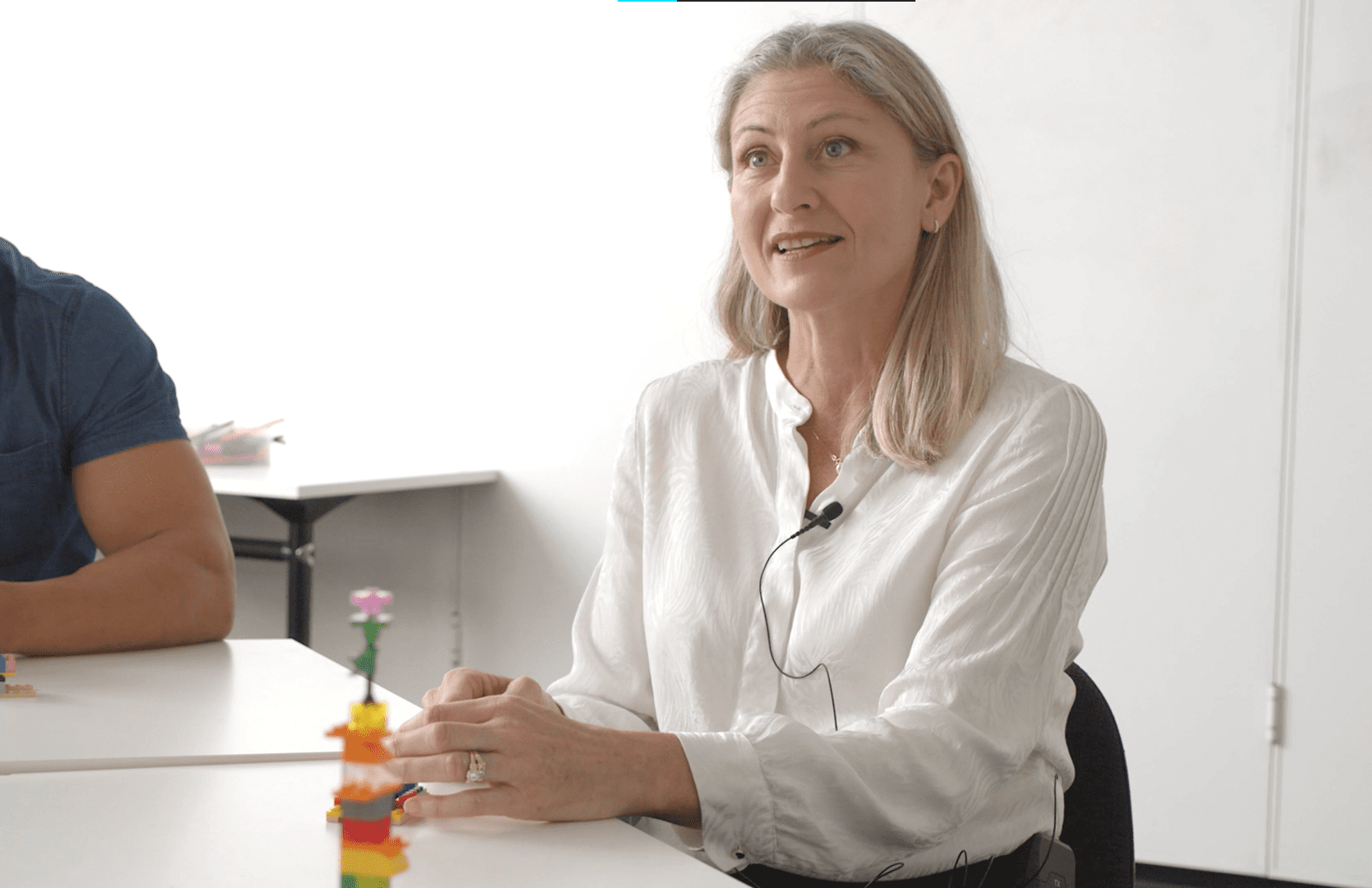 A LEGO model showing different elements working together in a system.