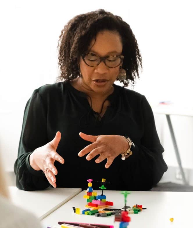 A LEGO model representing a clear path to a sales target.