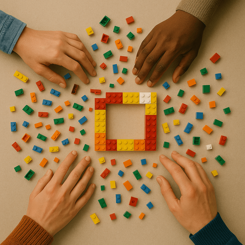 A shared LEGO model representing a healthy, psychologically safe work culture.