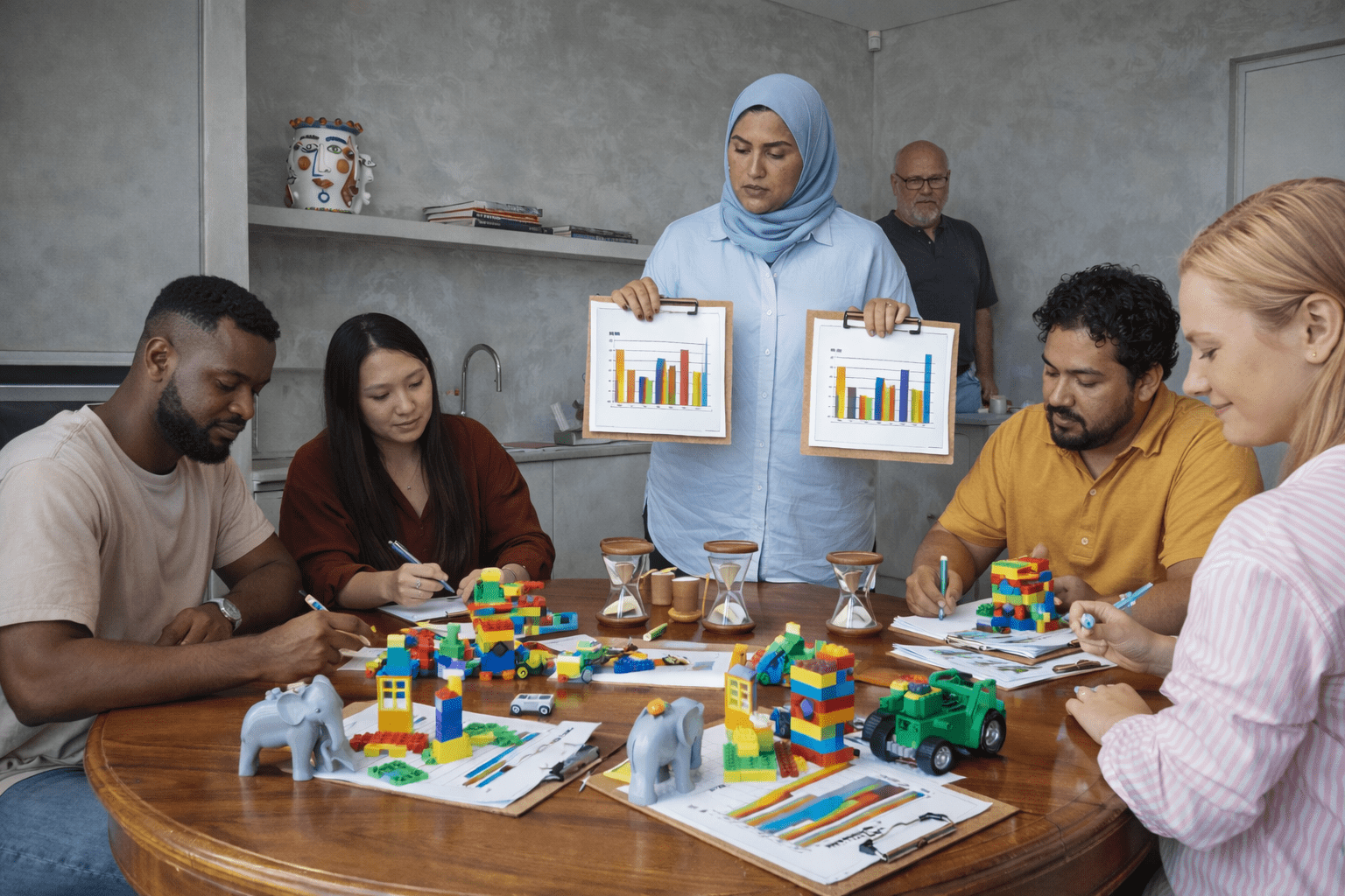 A LEGO model visualizing the hidden costs and tangled processes of low-trust data.