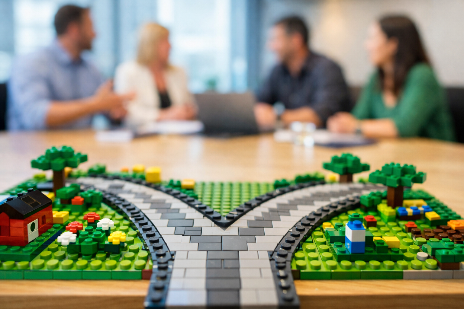 A well-organized workshop environment with clear structure and engaged participants.